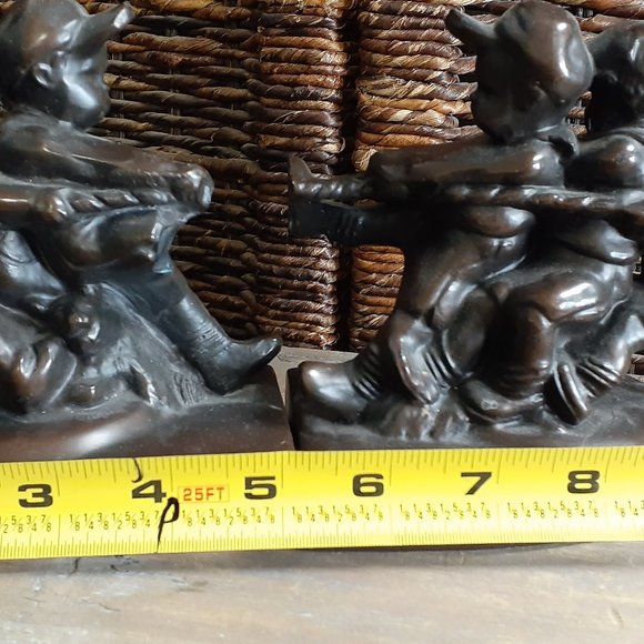 Vintage Solid Brass Tug of War Bookends - Picture 8 of 10